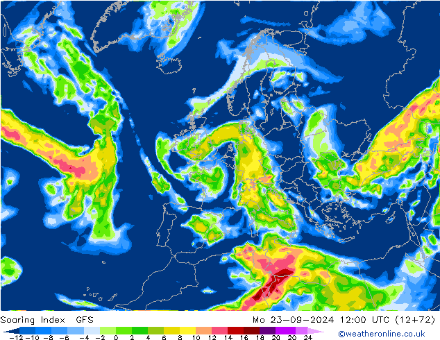 Soaring Index GFS Mo 23.09.2024 12 UTC