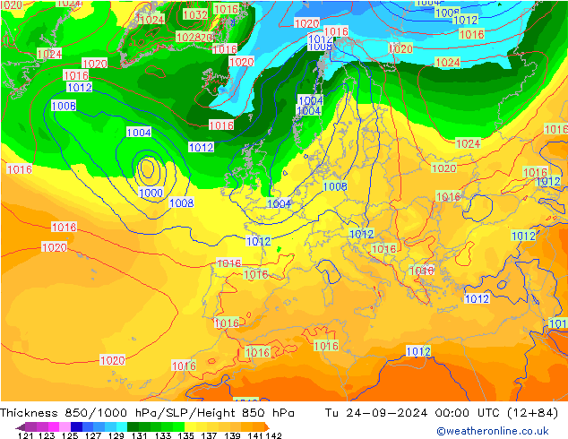 Thck 850-1000 hPa GFS mar 24.09.2024 00 UTC