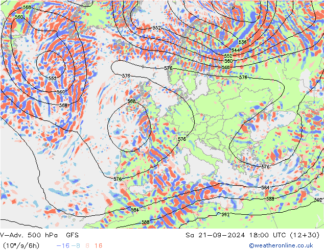 V-Adv. 500 hPa GFS So 21.09.2024 18 UTC