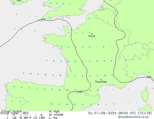 Cloud layer GFS septembre 2024