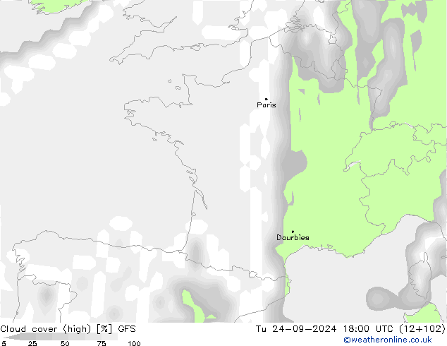 nuvens (high) GFS Ter 24.09.2024 18 UTC