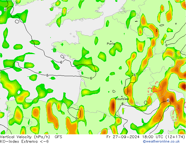 Convection-Index GFS  27.09.2024 18 UTC