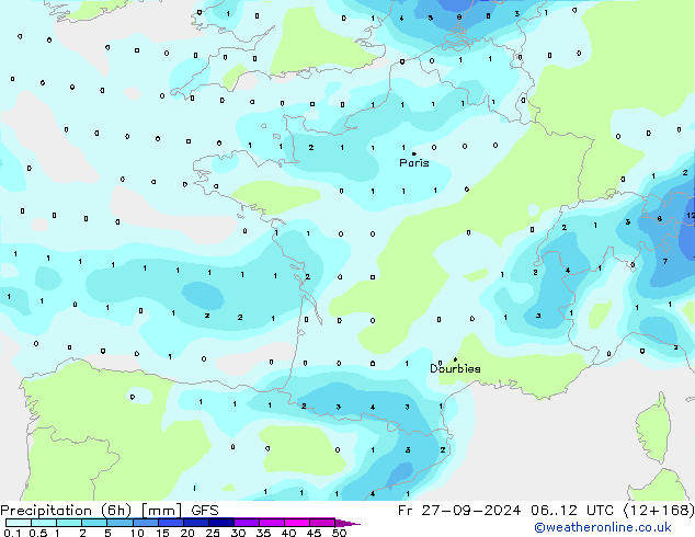 Z500/Rain (+SLP)/Z850 GFS Fr 27.09.2024 12 UTC