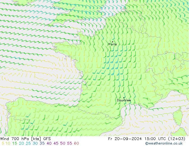 Vento 700 hPa GFS Setembro 2024