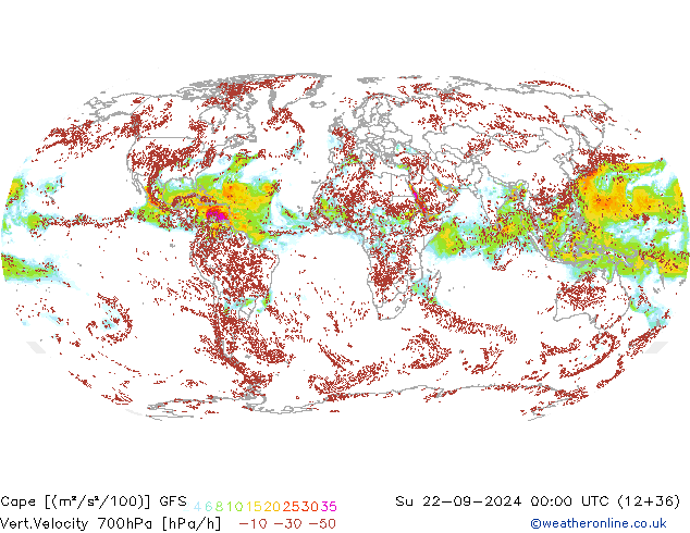 Cape GFS dom 22.09.2024 00 UTC