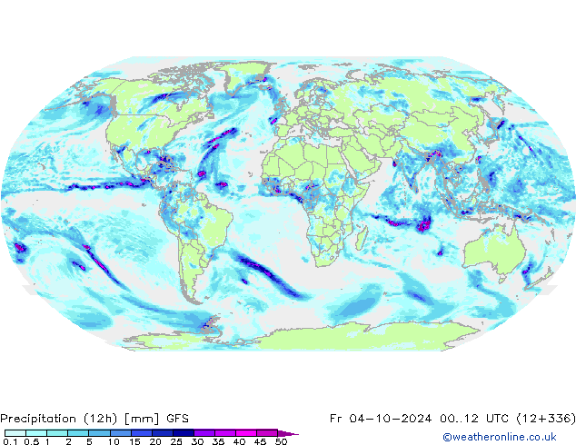 осадки (12h) GFS пт 04.10.2024 12 UTC