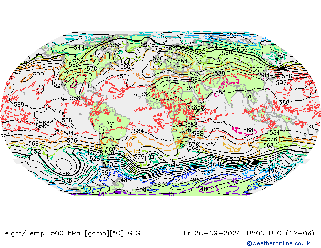 Z500/Yağmur (+YB)/Z850 GFS Cu 20.09.2024 18 UTC