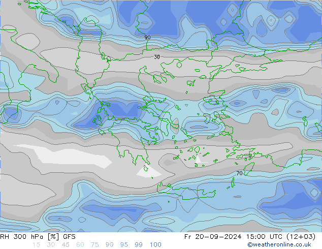 Humedad rel. 300hPa GFS vie 20.09.2024 15 UTC