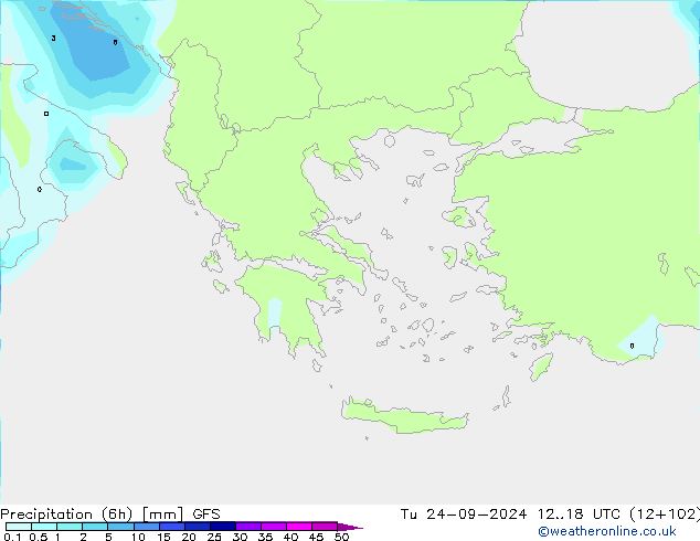 Z500/Regen(+SLP)/Z850 GFS di 24.09.2024 18 UTC