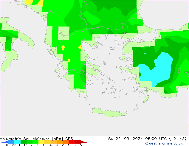 Volumetric Soil Moisture GFS  22.09.2024 06 UTC