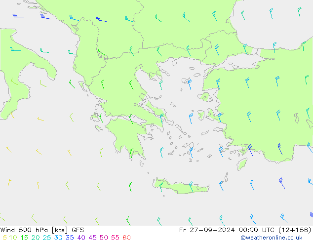 Wind 500 hPa GFS Fr 27.09.2024 00 UTC