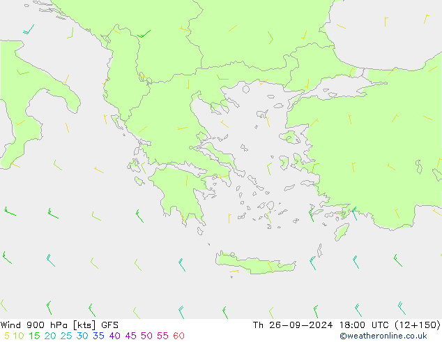 Wind 900 hPa GFS Th 26.09.2024 18 UTC