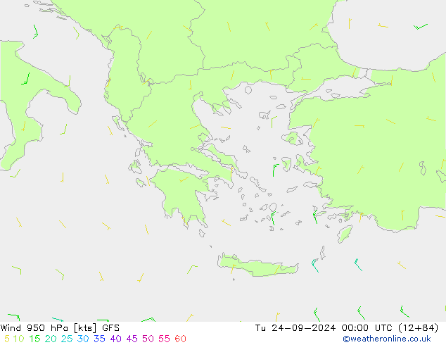 Vento 950 hPa GFS mar 24.09.2024 00 UTC