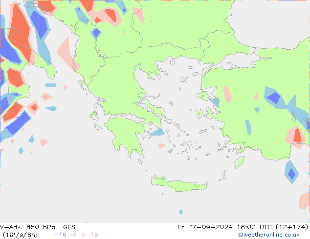 V-Adv. 850 hPa GFS Fr 27.09.2024 18 UTC