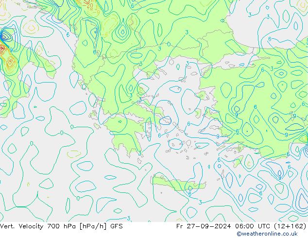 Vert. Velocity 700 hPa GFS Pá 27.09.2024 06 UTC