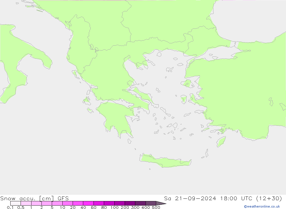 Snow accu. GFS Sáb 21.09.2024 18 UTC