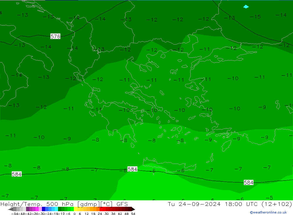 Z500/Rain (+SLP)/Z850 GFS Ter 24.09.2024 18 UTC