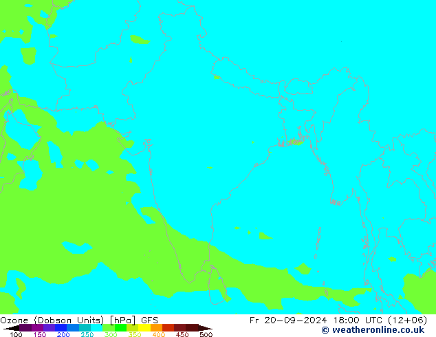 Ozon (Dobson Units) GFS vr 20.09.2024 18 UTC