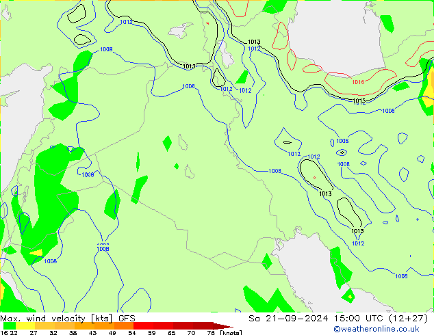 Max. wind velocity GFS Sa 21.09.2024 15 UTC