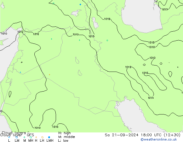 Cloud layer GFS  21.09.2024 18 UTC