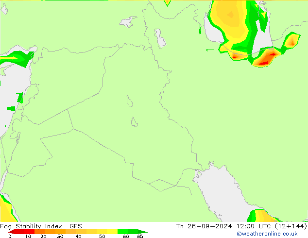 Fog Stability Index GFS Qui 26.09.2024 12 UTC