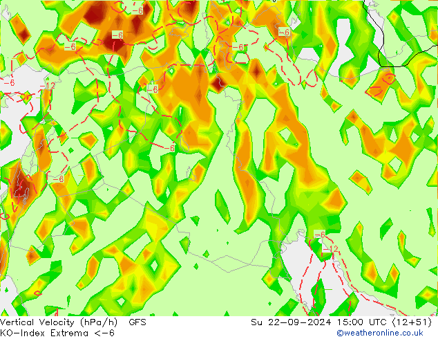 Convectie-Index GFS zo 22.09.2024 15 UTC