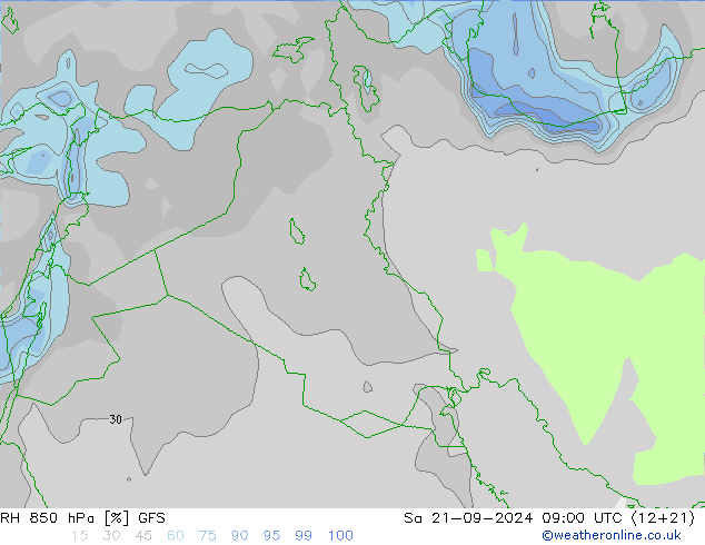 RH 850 hPa GFS So 21.09.2024 09 UTC