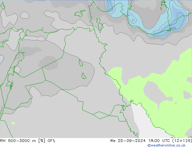 RH 600-3000 m GFS  25.09.2024 18 UTC