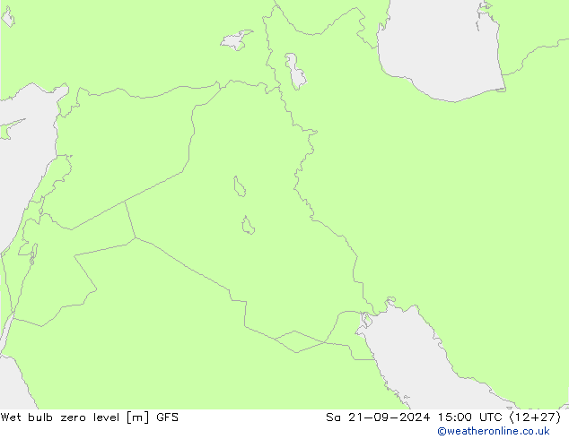 Wet bulb zero level GFS sáb 21.09.2024 15 UTC