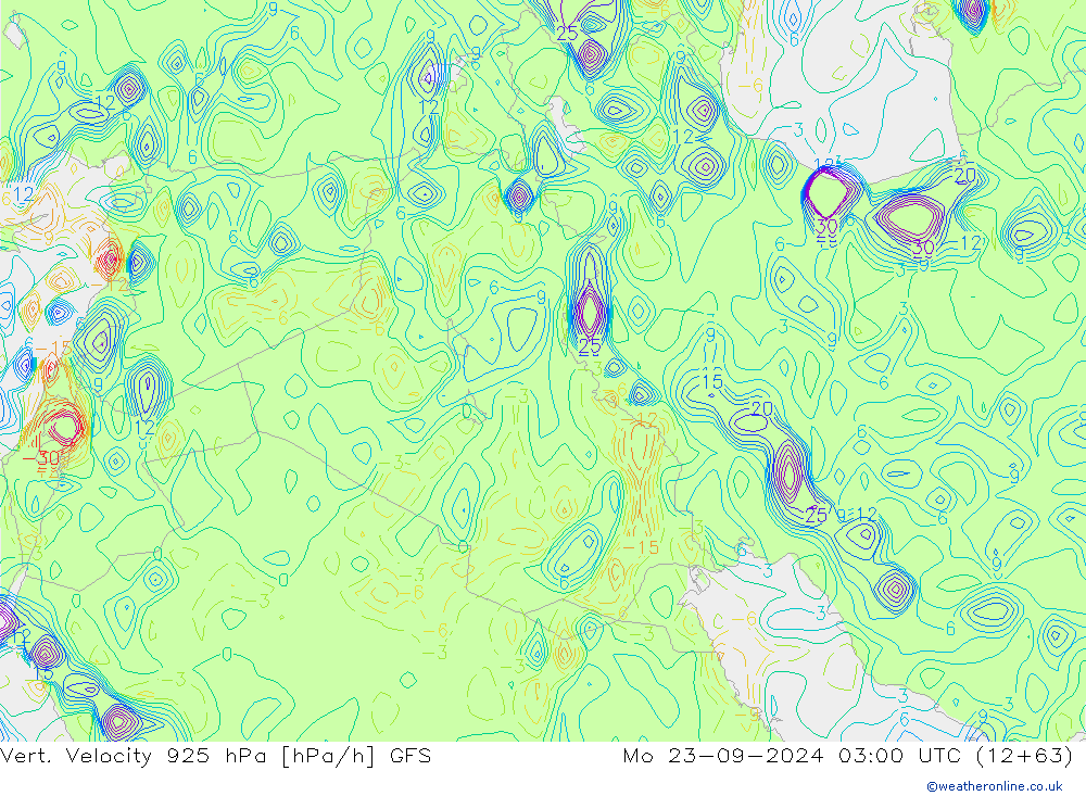 Vert. Velocity 925 hPa GFS Mo 23.09.2024 03 UTC