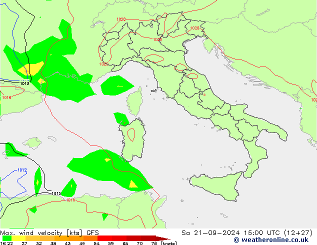 Max. wind velocity GFS  21.09.2024 15 UTC