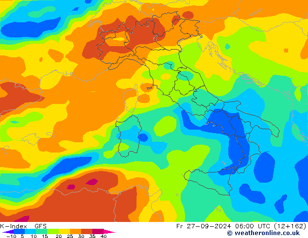 K-Index GFS  27.09.2024 06 UTC