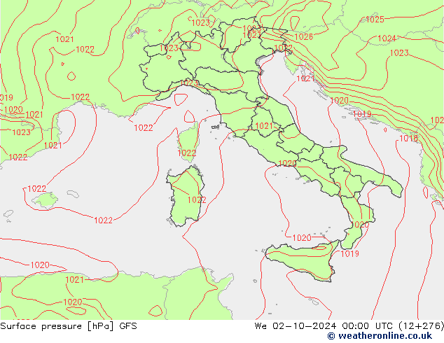 GFS: mer 02.10.2024 00 UTC