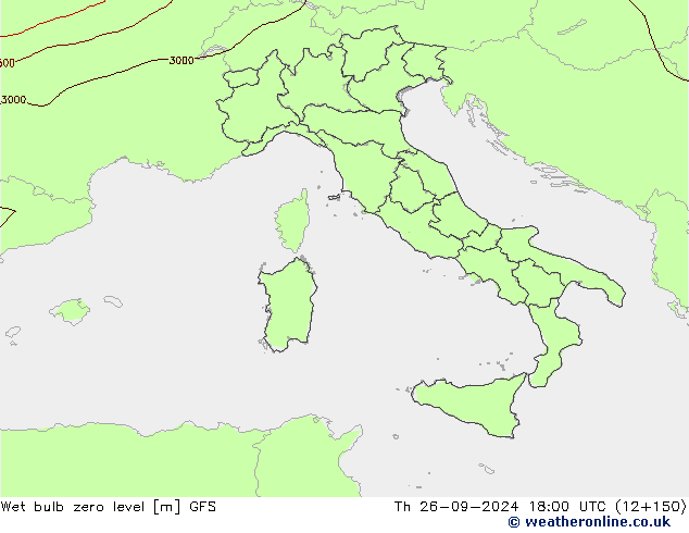 Theta-W Sıfır Seviyesi GFS Per 26.09.2024 18 UTC