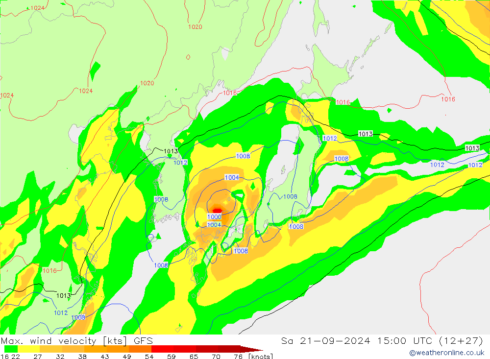 Windböen GFS Sa 21.09.2024 15 UTC