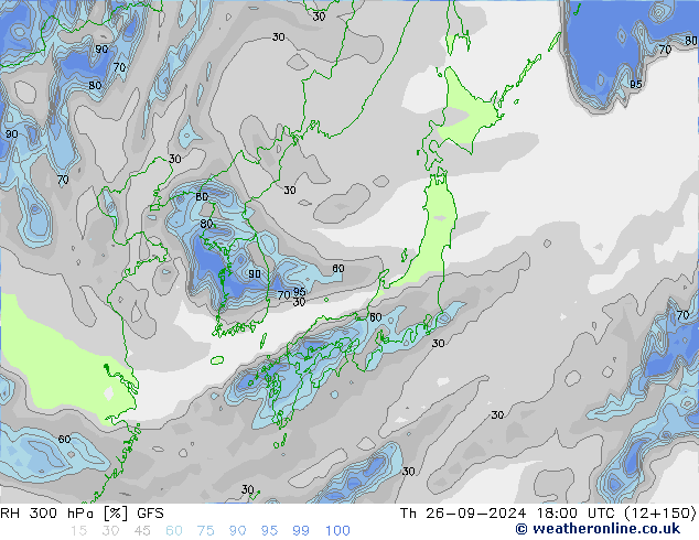 RH 300 hPa GFS Do 26.09.2024 18 UTC