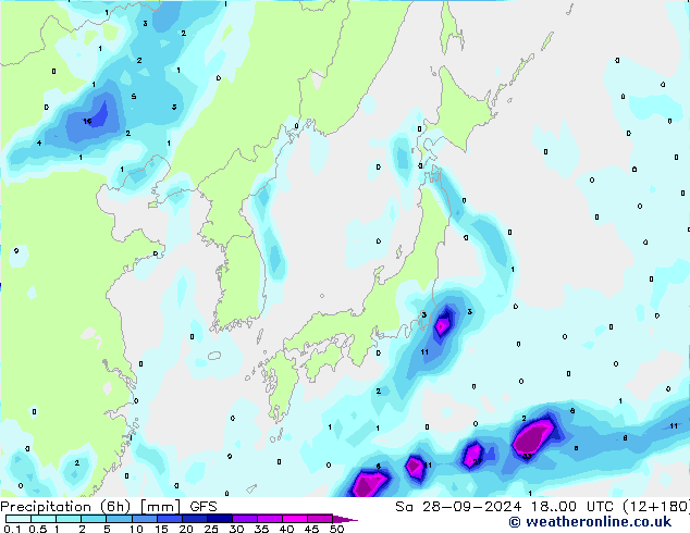 opad (6h) GFS so. 28.09.2024 00 UTC