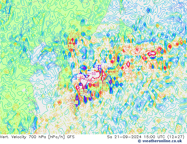 Vert. Velocity 700 hPa GFS Sa 21.09.2024 15 UTC