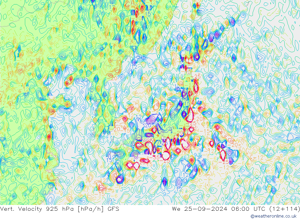 Vert. Velocity 925 hPa GFS mer 25.09.2024 06 UTC