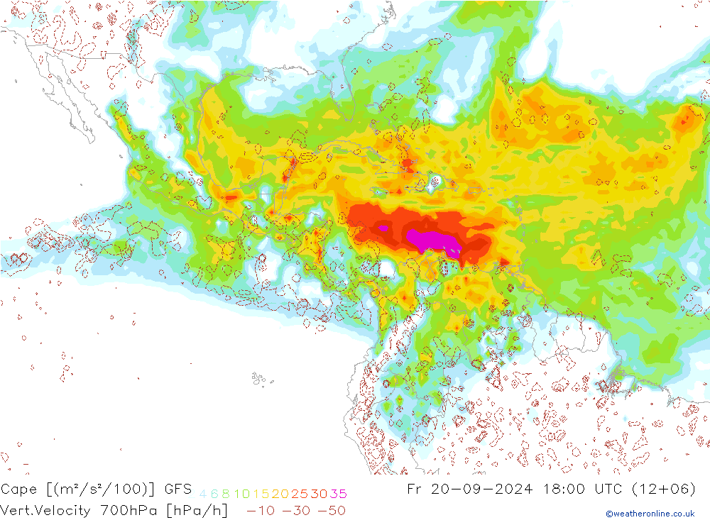 Cape GFS Cu 20.09.2024 18 UTC