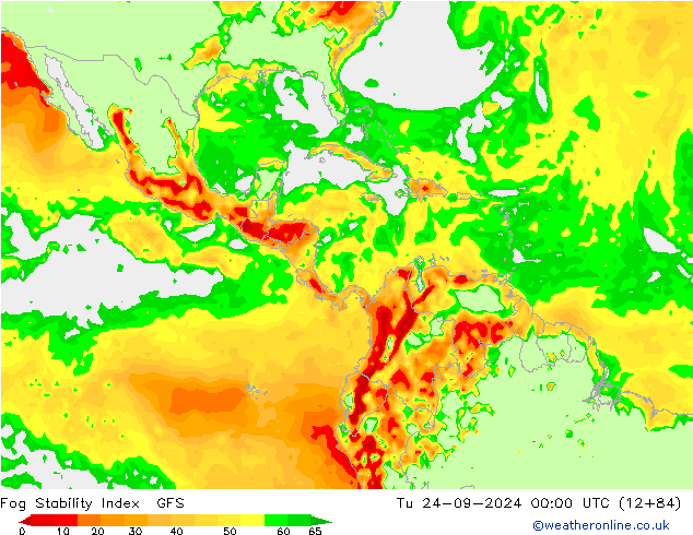 Fog Stability Index GFS Tu 24.09.2024 00 UTC