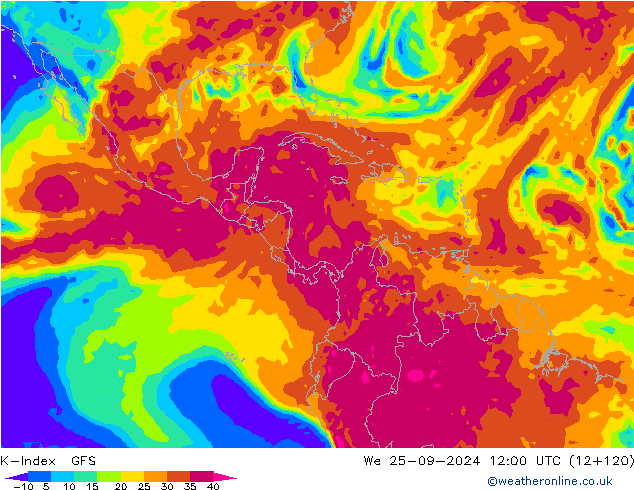 K-Index GFS ср 25.09.2024 12 UTC