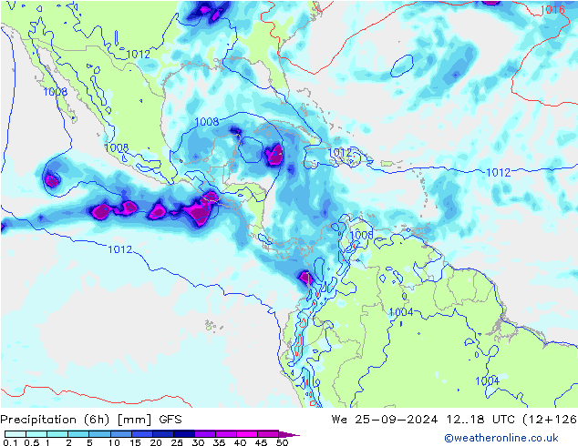 Z500/Rain (+SLP)/Z850 GFS St 25.09.2024 18 UTC