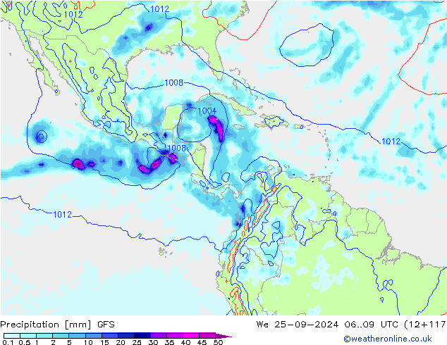 осадки GFS ср 25.09.2024 09 UTC