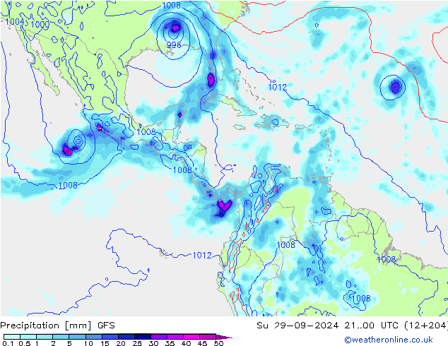 Précipitation GFS dim 29.09.2024 00 UTC