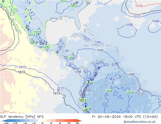 SLP tendency GFS Sex 20.09.2024 18 UTC