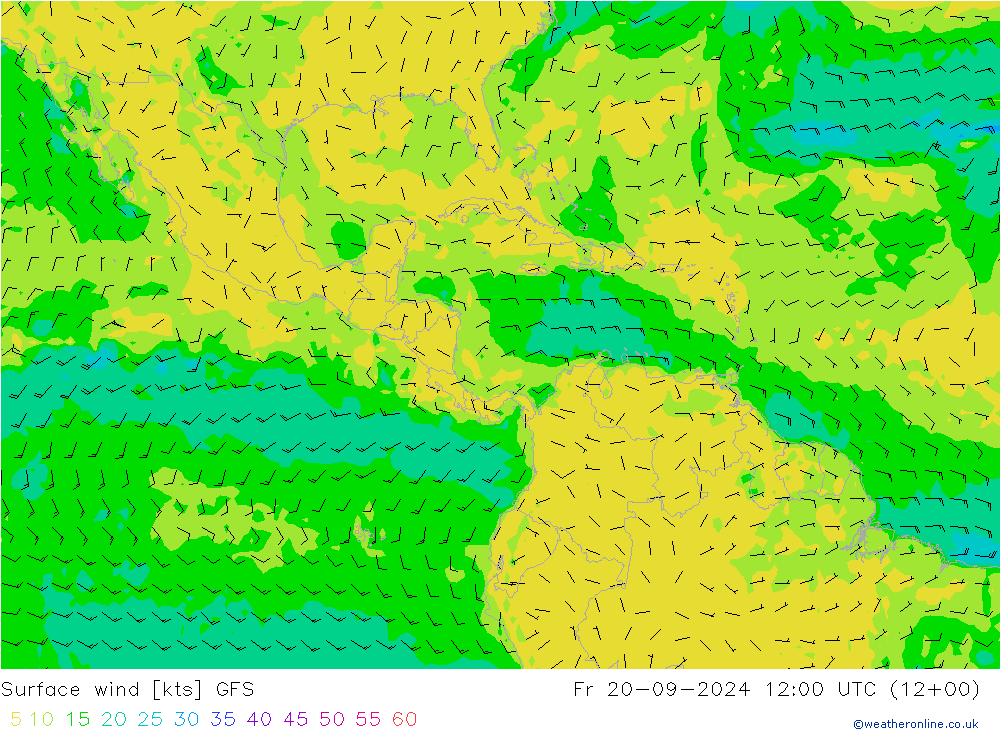 Surface wind GFS Fr 20.09.2024 12 UTC