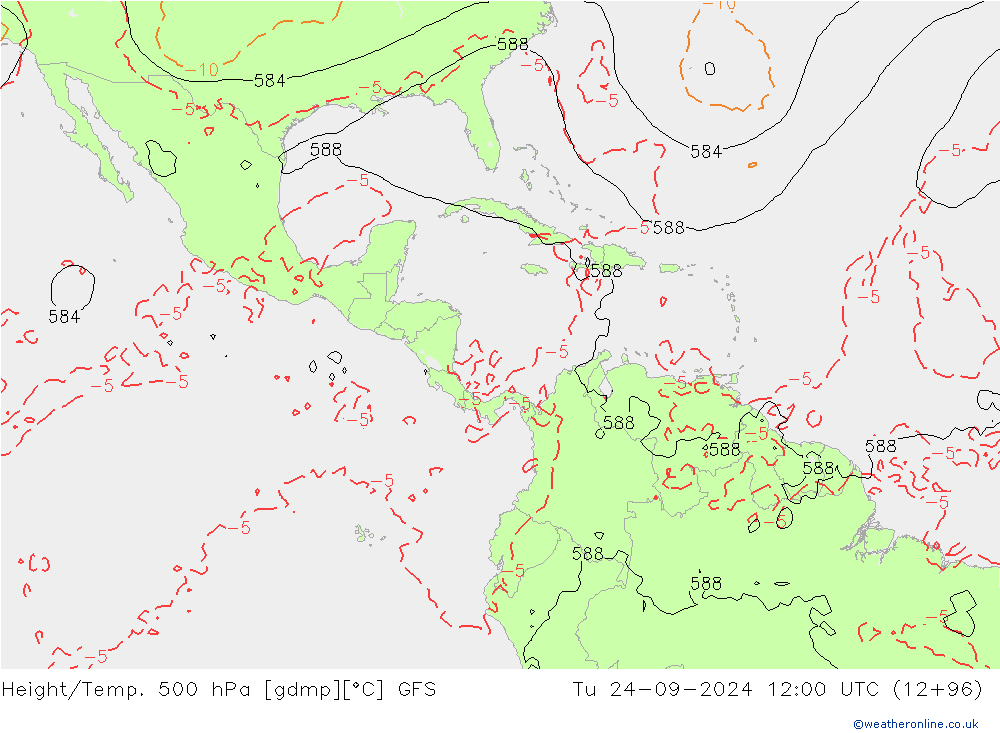 Z500/Rain (+SLP)/Z850 GFS Di 24.09.2024 12 UTC