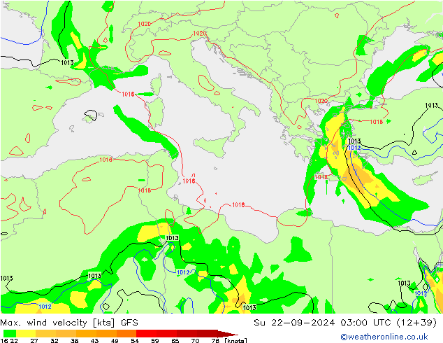 Windböen GFS So 22.09.2024 03 UTC