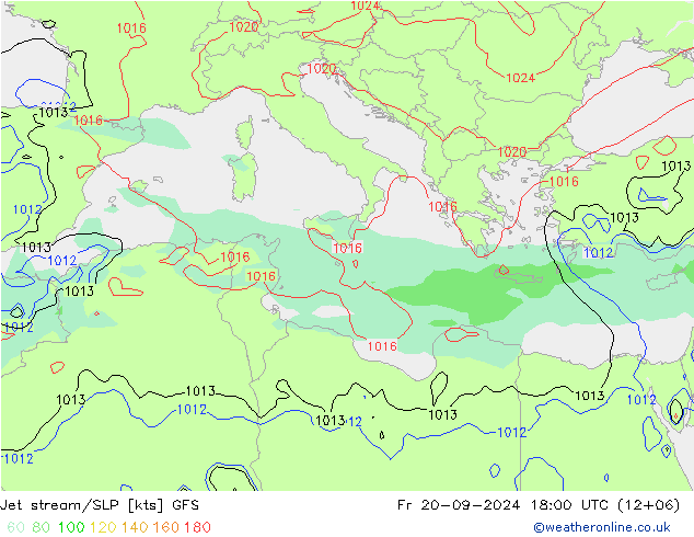 Jet stream/SLP GFS Fr 20.09.2024 18 UTC